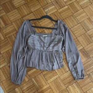 Elegant Brown Gold Women's Top